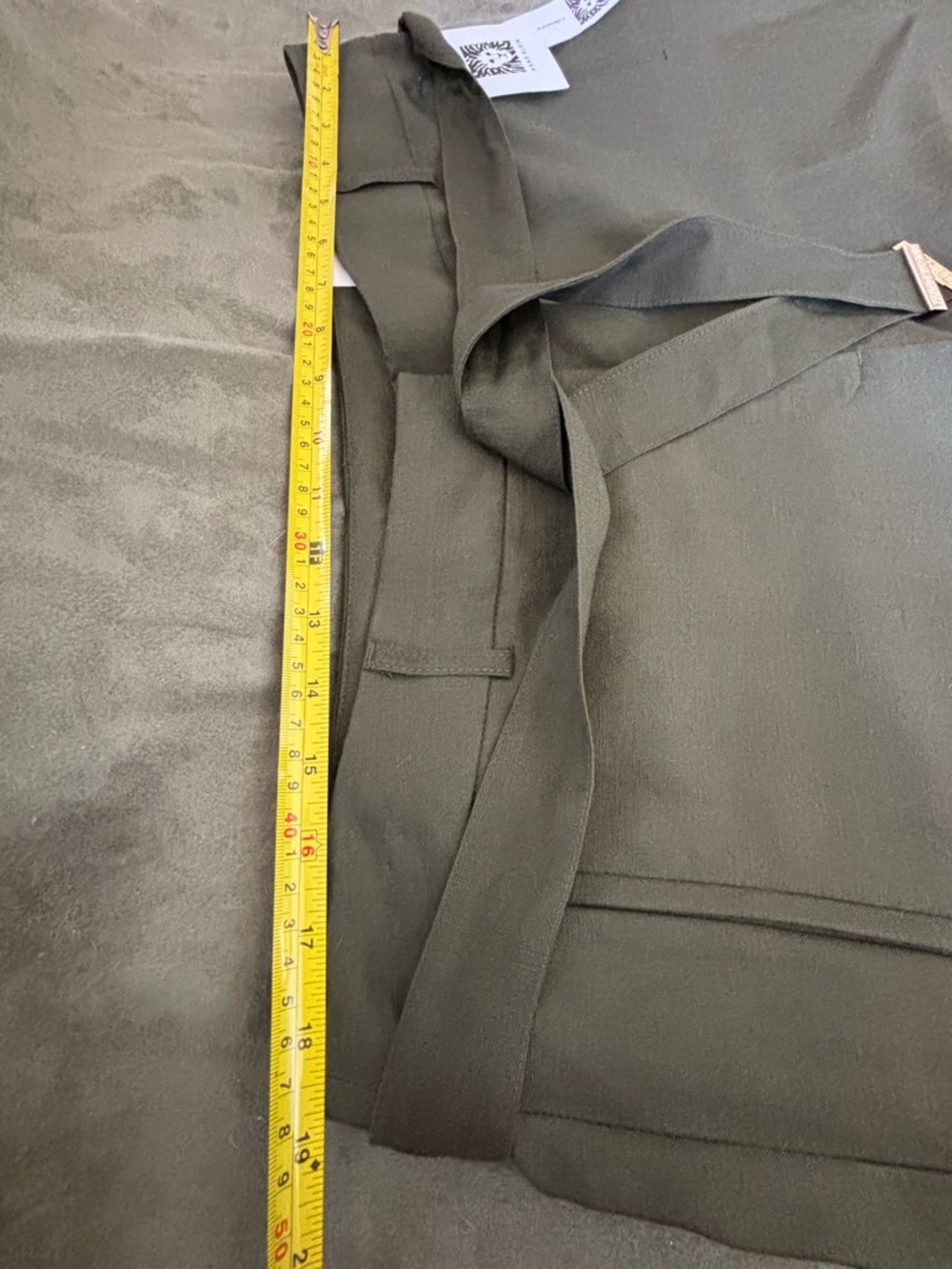 ANNE KLEIN NWT Women’s SZ 14 Olive Green Ankle Pants, Straight Leg, Linen Blend - Picture 16 of 16